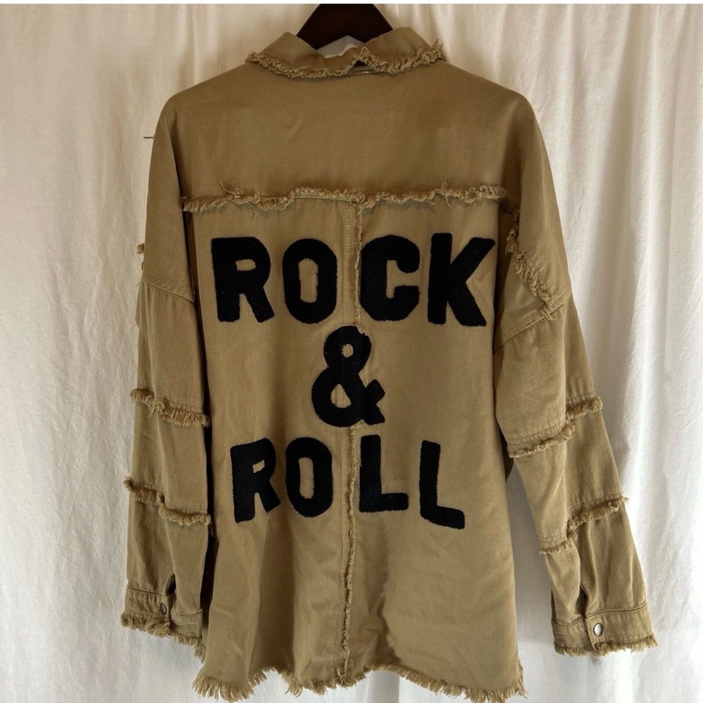 Elan Tan Rock & Roll Fringe Jacket